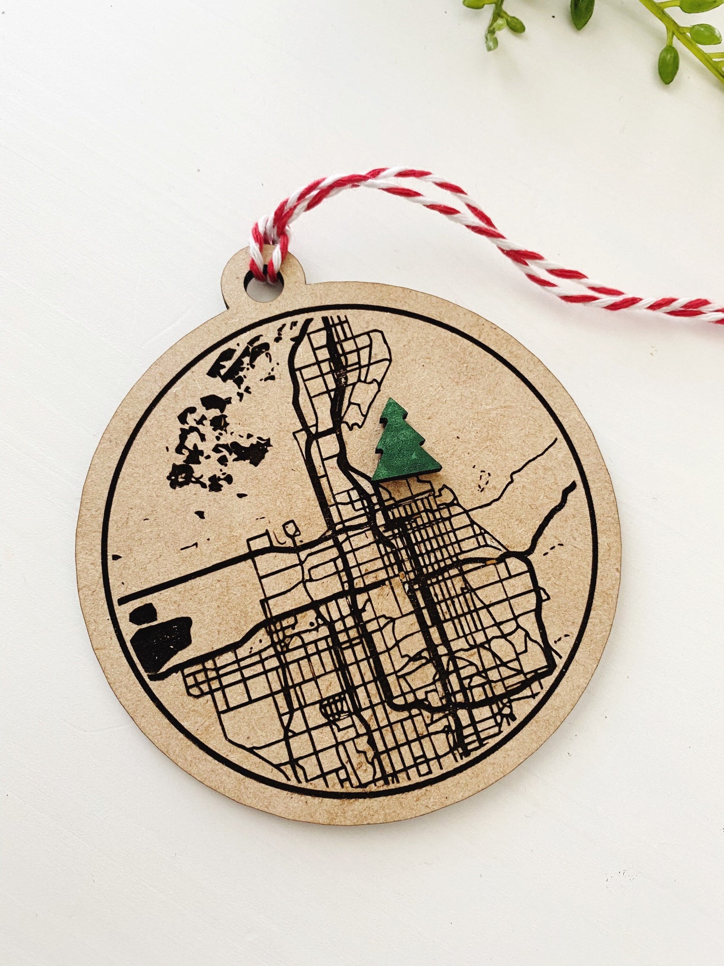 Engraved Map Ornament - Personalized - Christmas - First Christmas