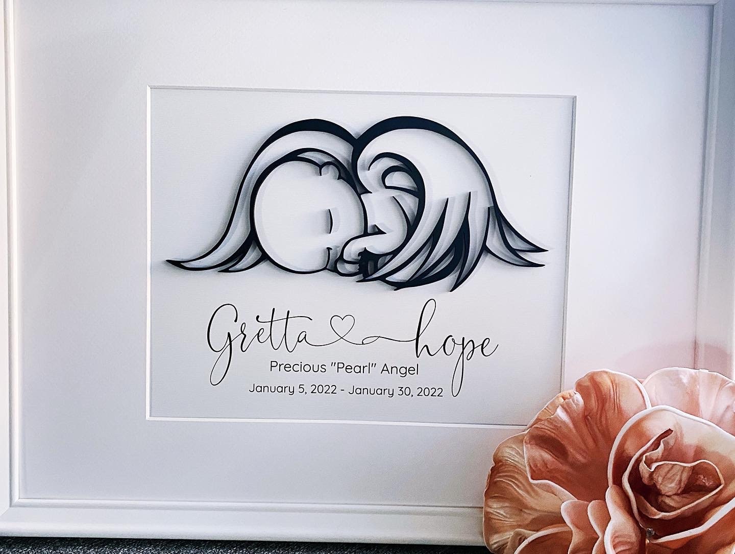 Infant Baby Loss Picture - Stillborn, Miscarriage, Woodcut - Laser Engraved - Memorial