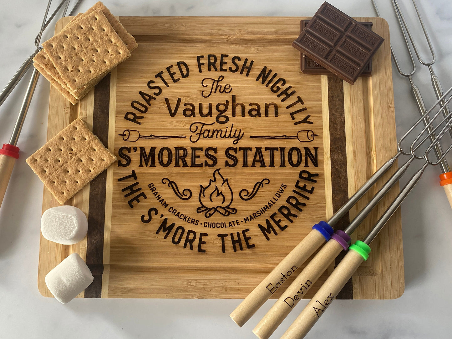 Smores - Personalized - Toasting Sticks - Camping Accessories