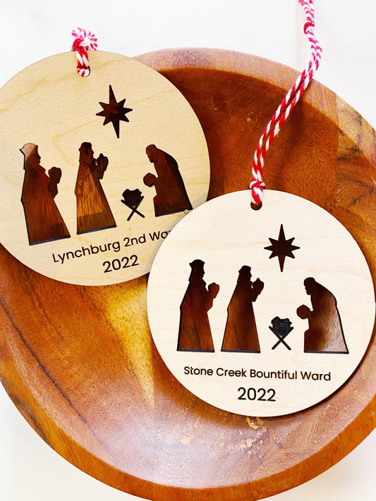 LDS - Christian - Christmas Ornament - Personalized Gift - 2023 - Nativity - Wisemen