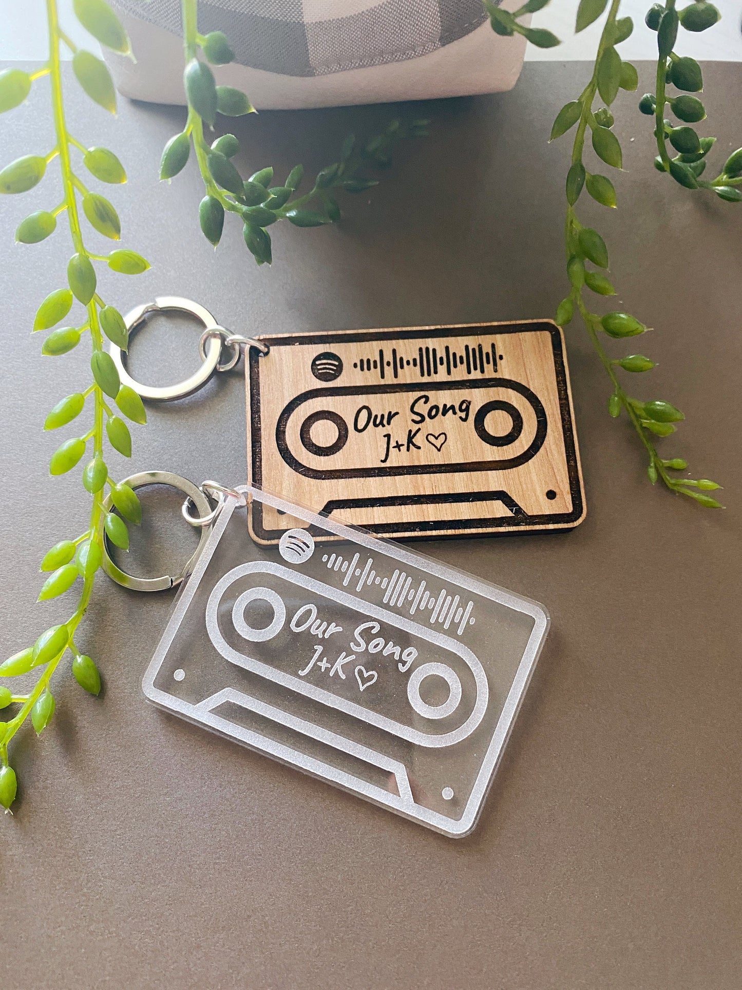 Personalized Music Song Code Keychain - Cassette Tape - Retro - Gift