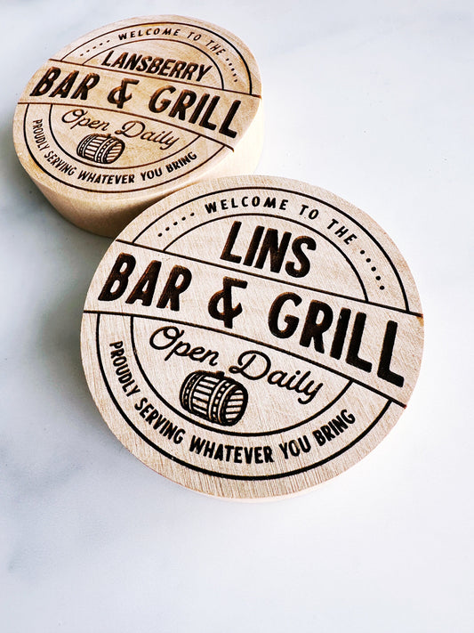 Magnetic Bottle Opener - Personalized Family Name - Bar and Grill