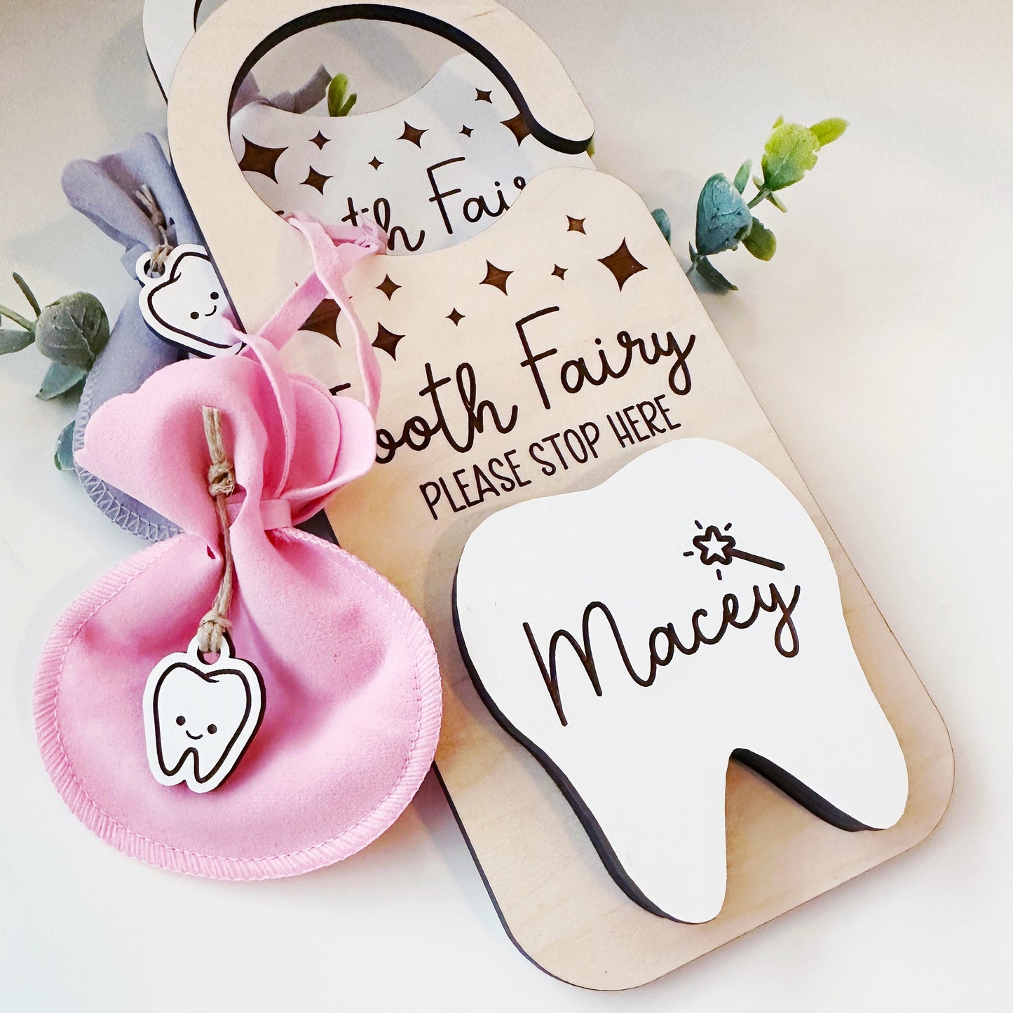 Tooth Fairy Money Holder - Tooth Holder - Door Hanger - Tooth Pouch