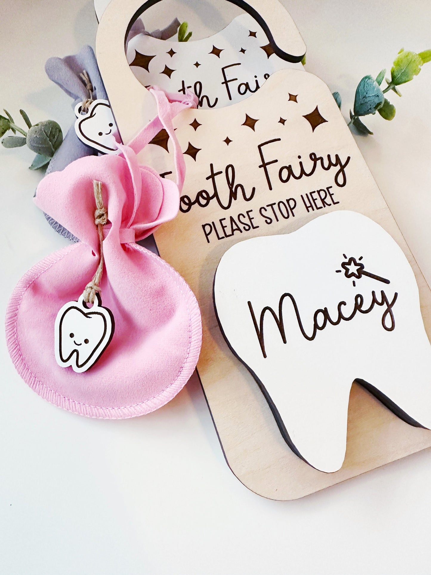 Tooth Fairy Money Holder - Tooth Holder - Door Hanger - Tooth Pouch